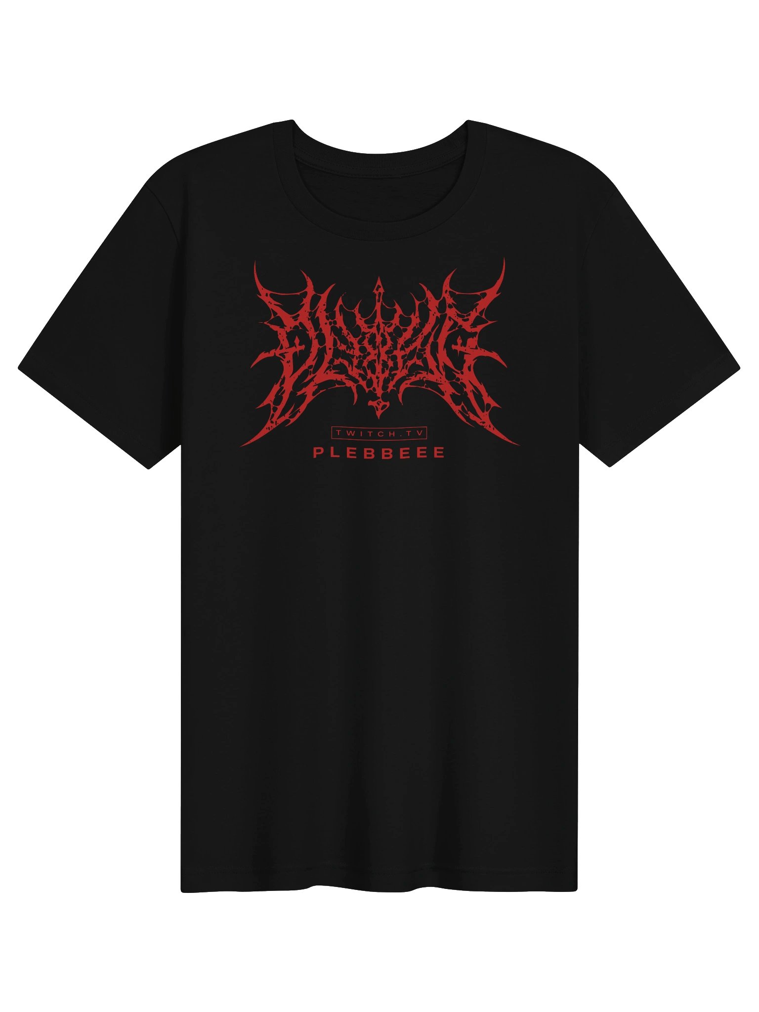 PLEBBEEE Metal Logo Tee | Black/Red product image (1)
