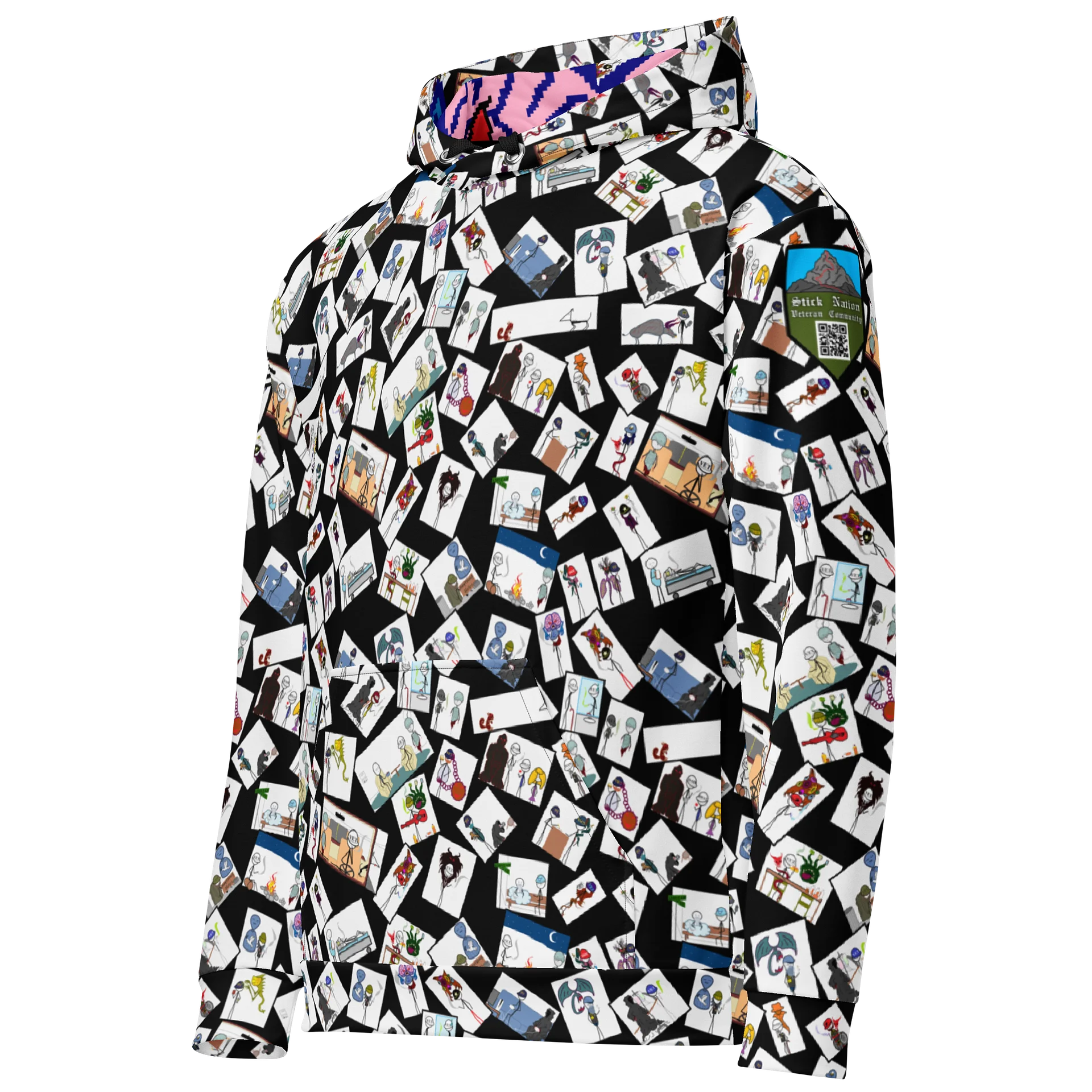 Stick Vet Comic Pannels Hoodie BLK product image (4)
