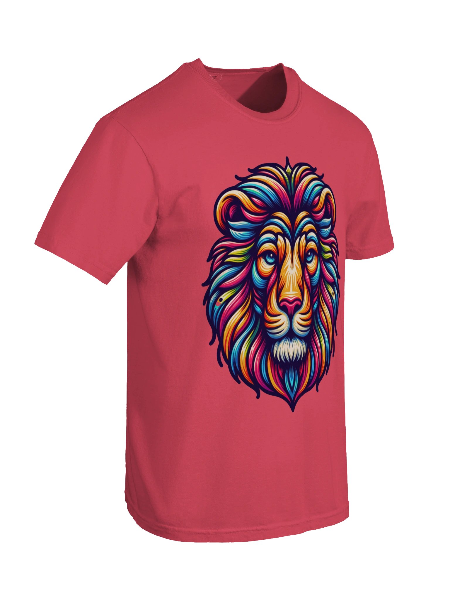 Lion T-Shirt | Bold Colorful Lion Head Graphic T-Shirt for Men & Women product image (67)