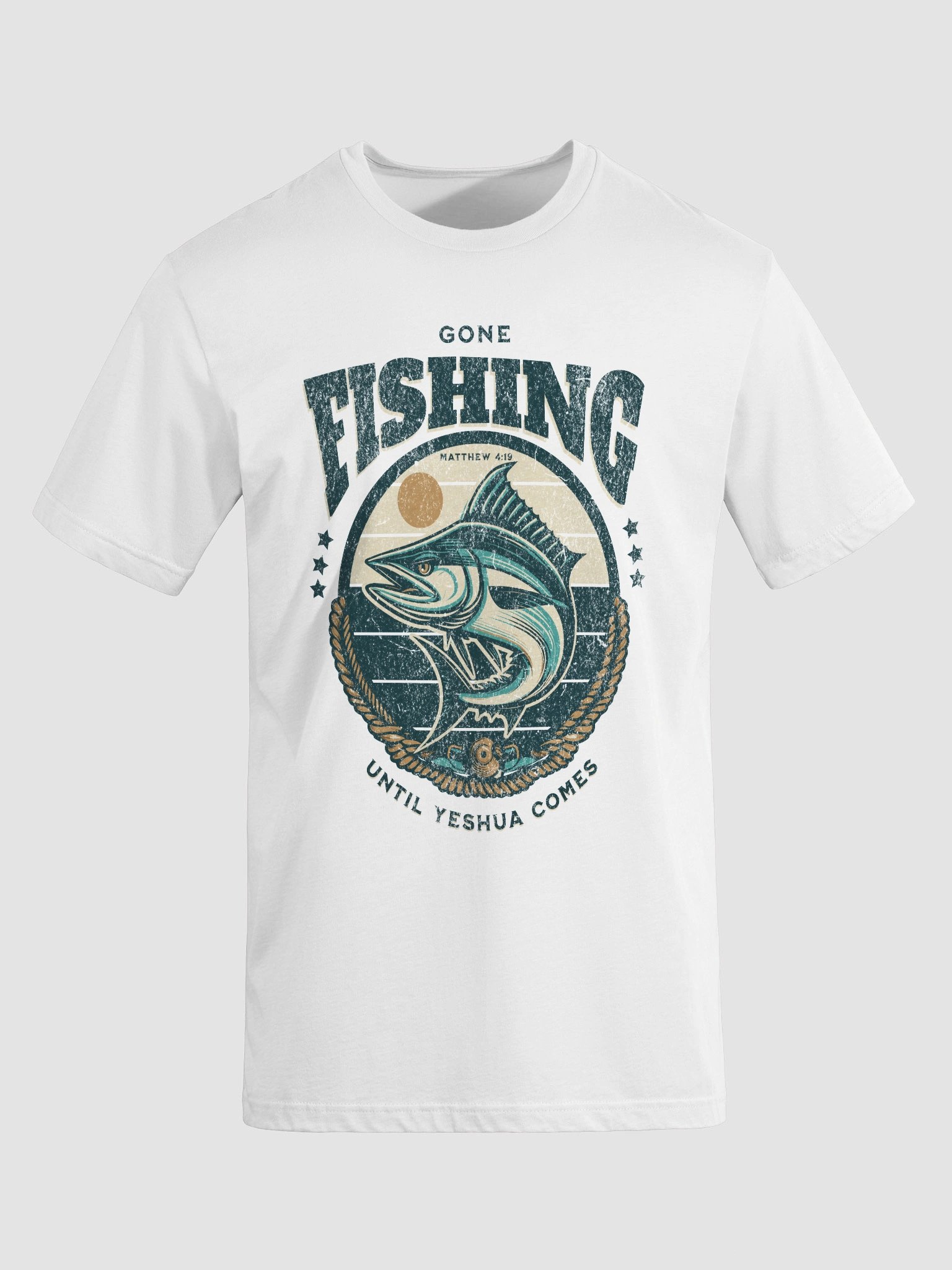 Gone Fishing Until Yeshua Comes - Grandpa Tee product image (2)