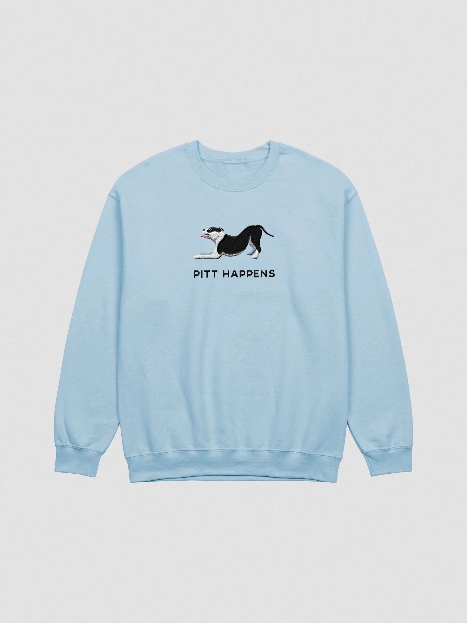 Pitt Happens Sweatshirt (Embroidered) of a Pitbull Terrier(Black) product image (4)