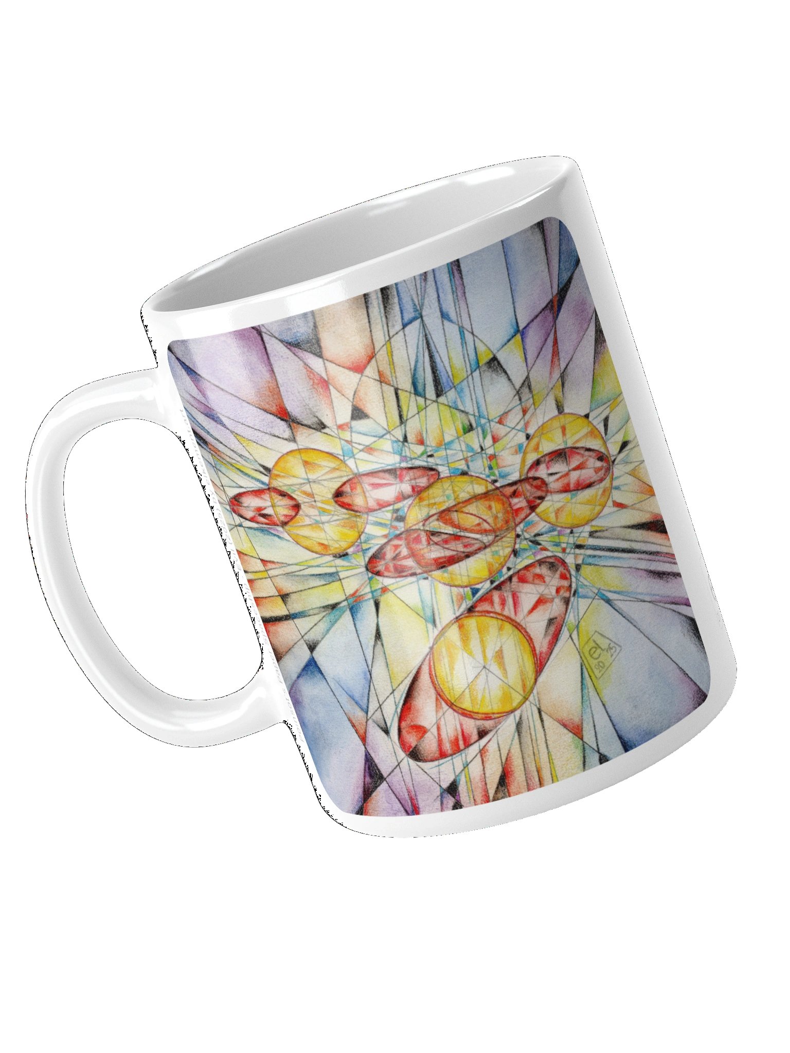 Poinsot's Paper Spaceship 4+1 - Gyroscope Physics Geometric Drawings Mug product image (1)