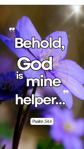 God Will Sustain You
💜🤍💜🤍💜🤍💜🤍💜🤍💜🤍💜🤍
Psalm 54:4 — “Behold, God is mine helper…”
#BibleVerses #DailyBibleVerse #GodsWord #Chris...