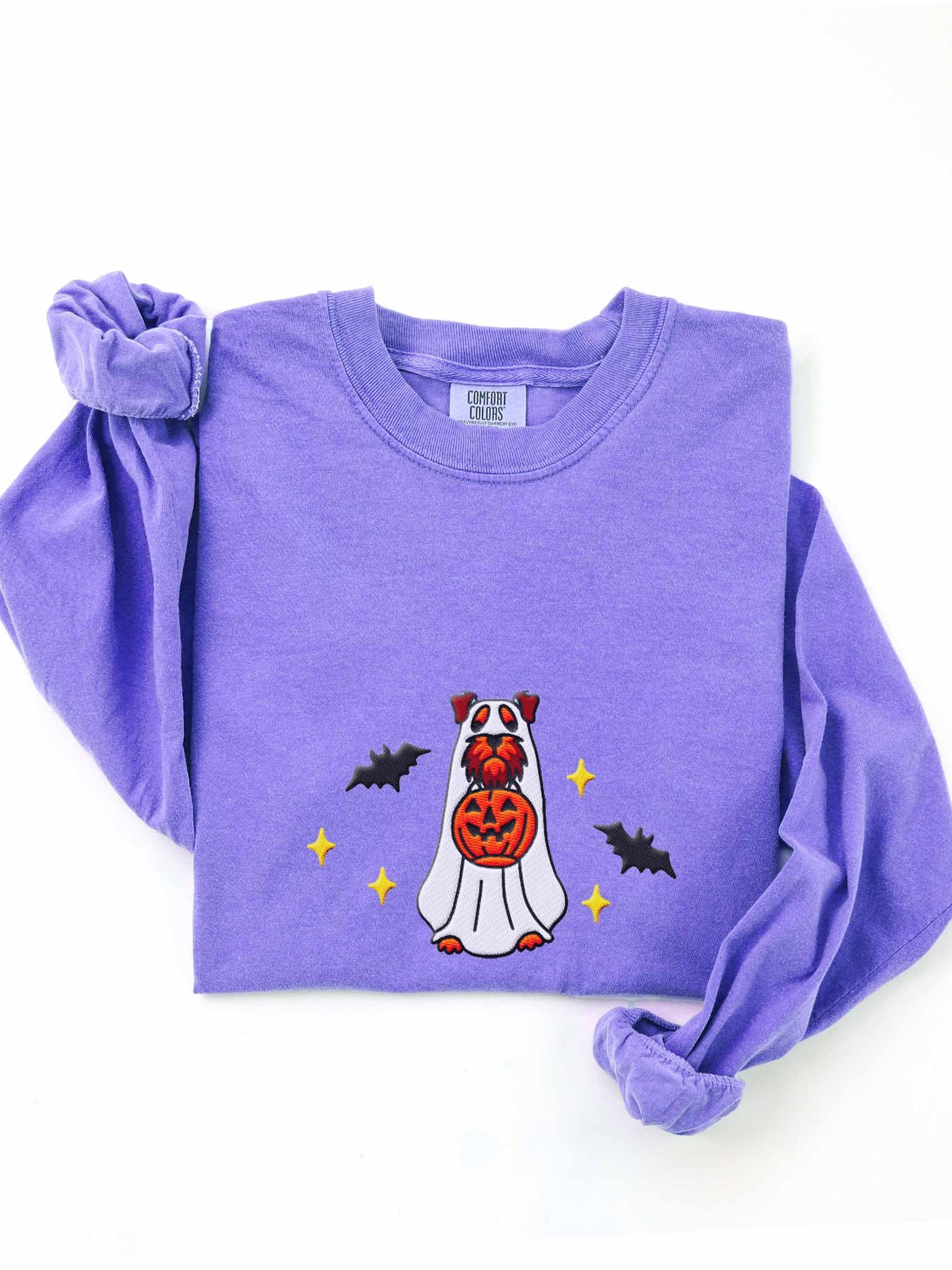 Halloween Soft-Coated Wheaten Terrier(Golden Red) Embroidered Long-Sleeve T-Shirt product image (1)