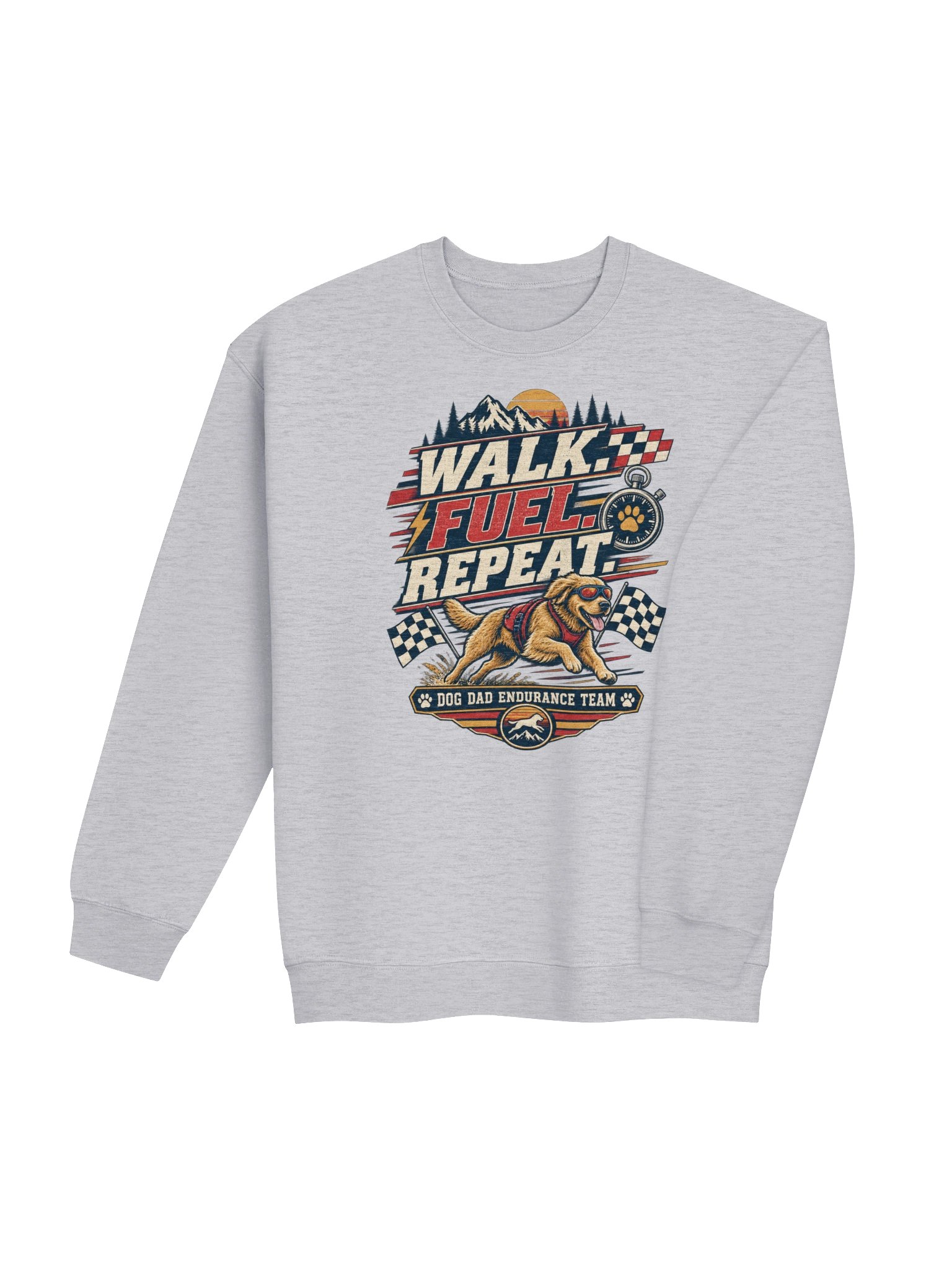 Walk Fuel Repeat Crewneck Sweatshirt | Dog Dad Endurance Team Gift product image (25)