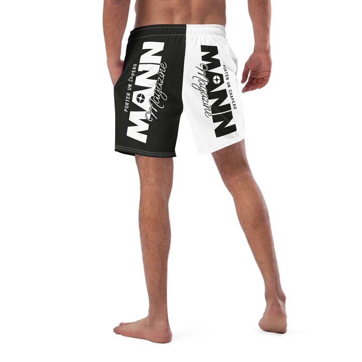 MANN Magazine Monochrome Unisex Swim Trunks product image (1)