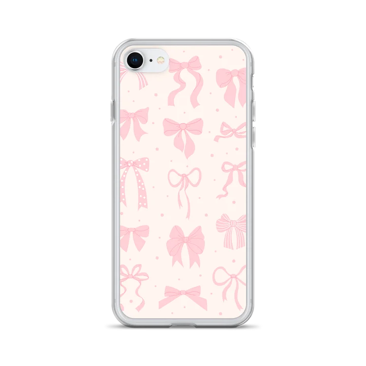 Pink Bow Pattern Clear iPhone Case product image (28)