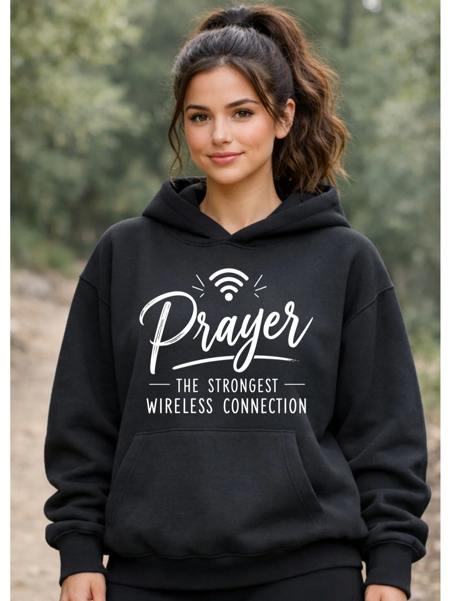 Prayer The Strongest Wireless Connection Hoodie | Christian Faith Hoodie | Inspirational Religious Apparel | Prayer Warrior Gift | Kingdom Life Co. product image (1)