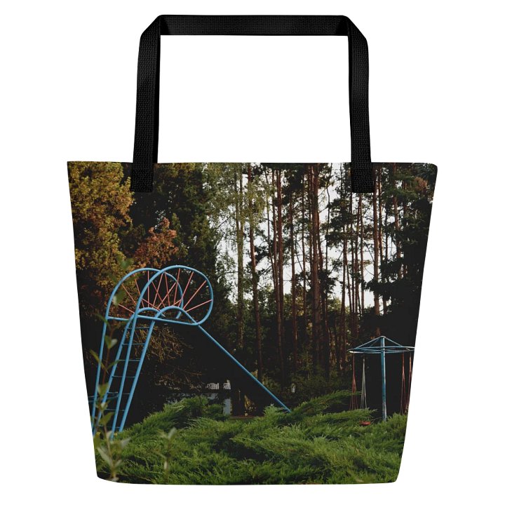 Large tote bag - Abandoned, nostalgic playground in the woods product image (2)