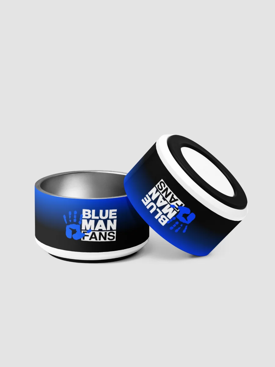 Blue Man Fans Hand Print Pet Bowl product image (2)