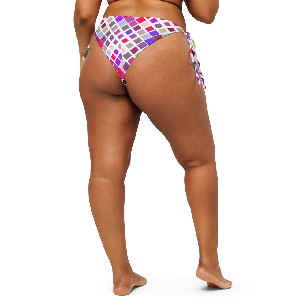 Colorful Square Pattern Design String Bikini Bottom - v1 product image (2)