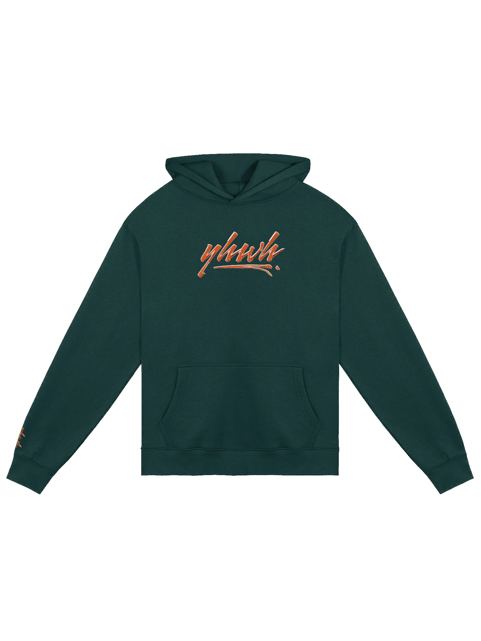 YHWH - PREMIUM OVERSIZED Embroidered Hoodie Orange on Green product image (1)