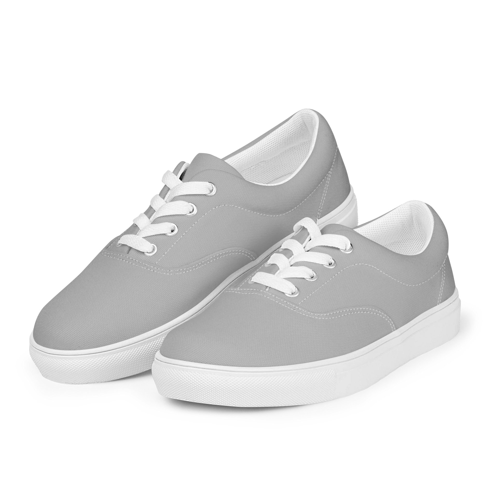 Sleek Gray Lace-Up Canvas Shoes product image (6)