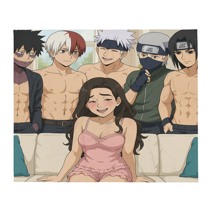Jessica’s 5 Guys Husbando Throw Blanket – Cozy Anime Boyfriend Vibes product image (2)