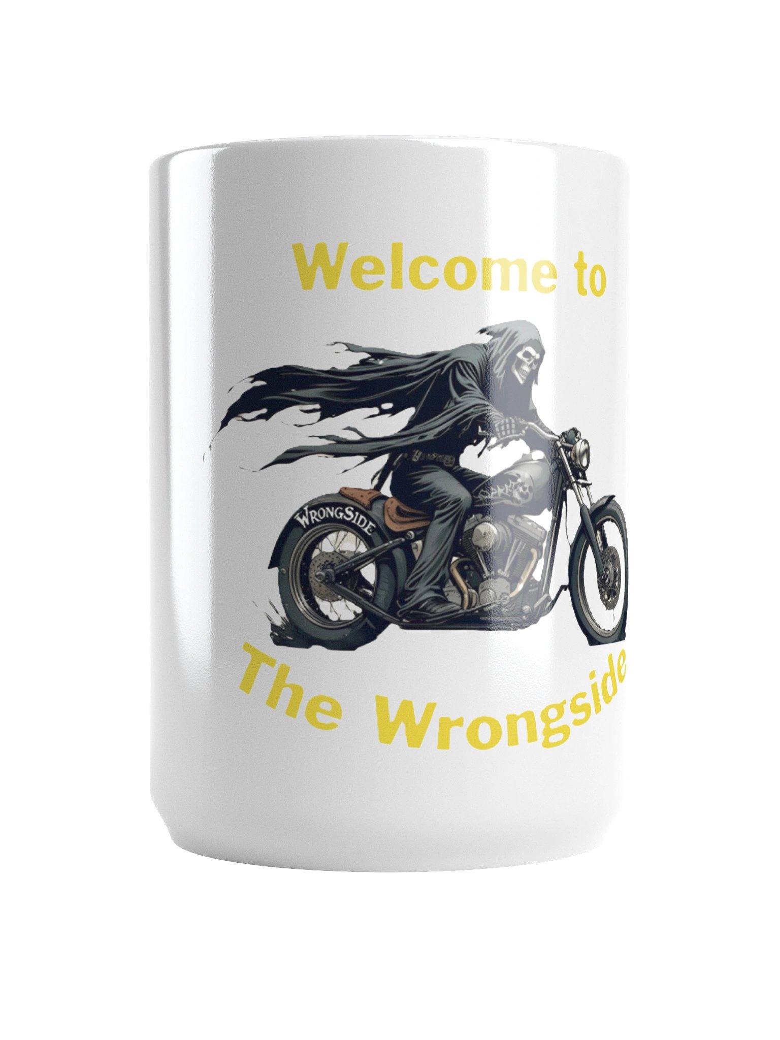 Grim Reaper Ride White Glossy Mug product image (6)