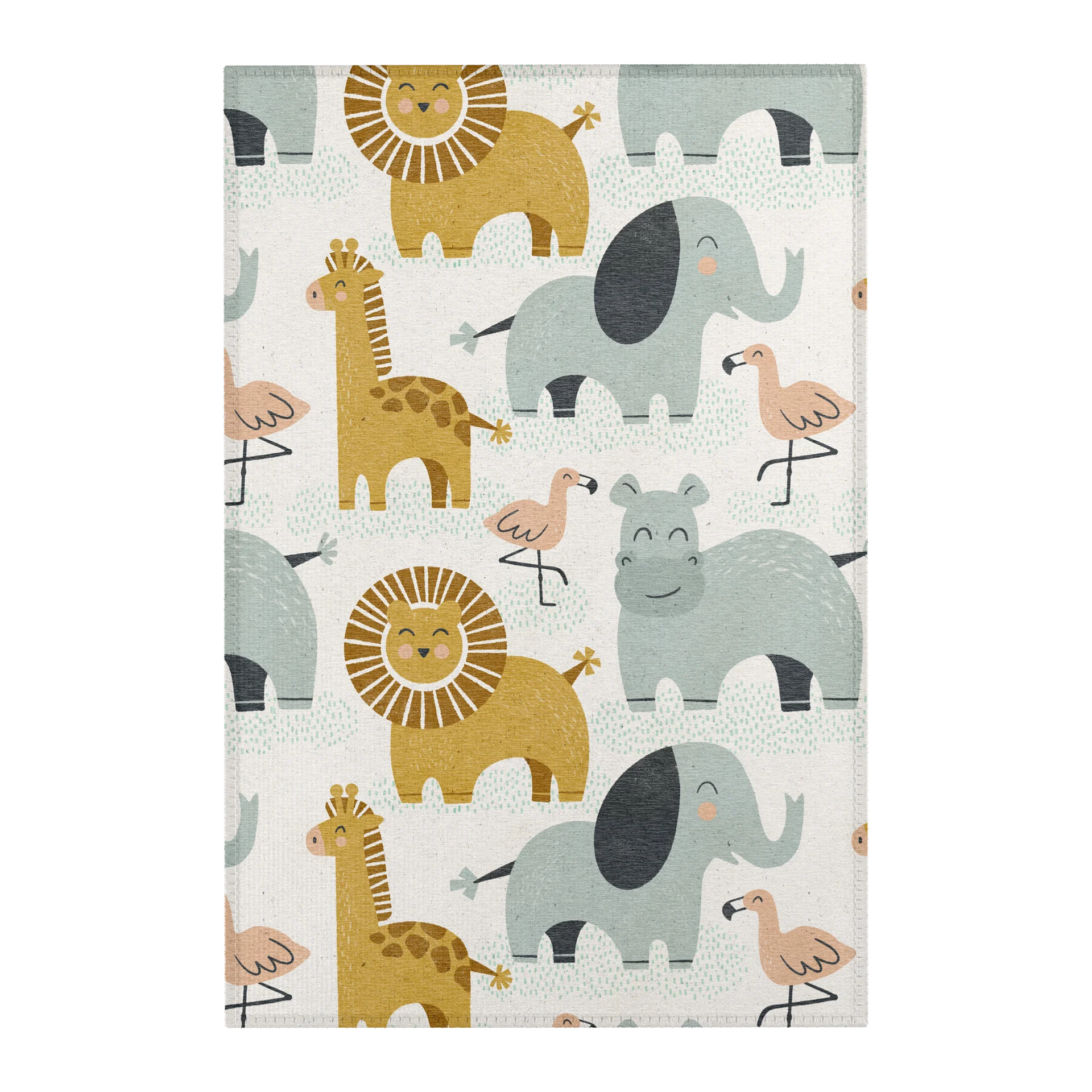 Retro Jungle Animals Area Rug product image (1)
