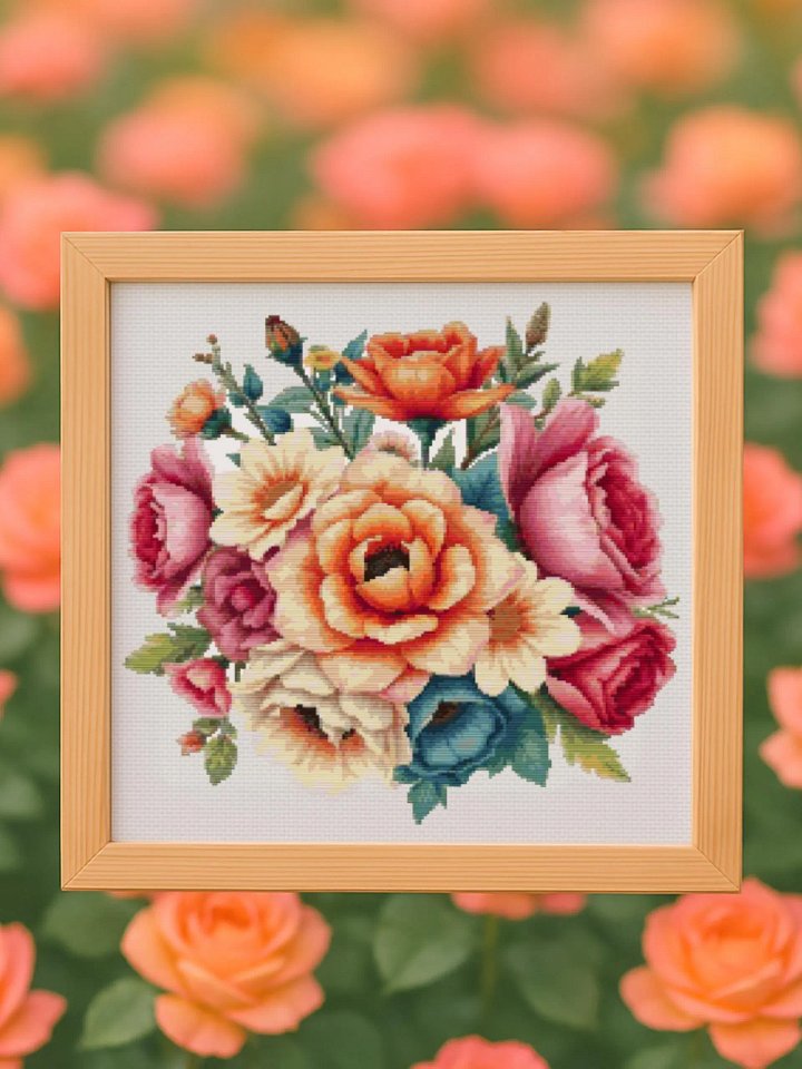 Soft Bouquet Cross Stitch Pattern product image (1)