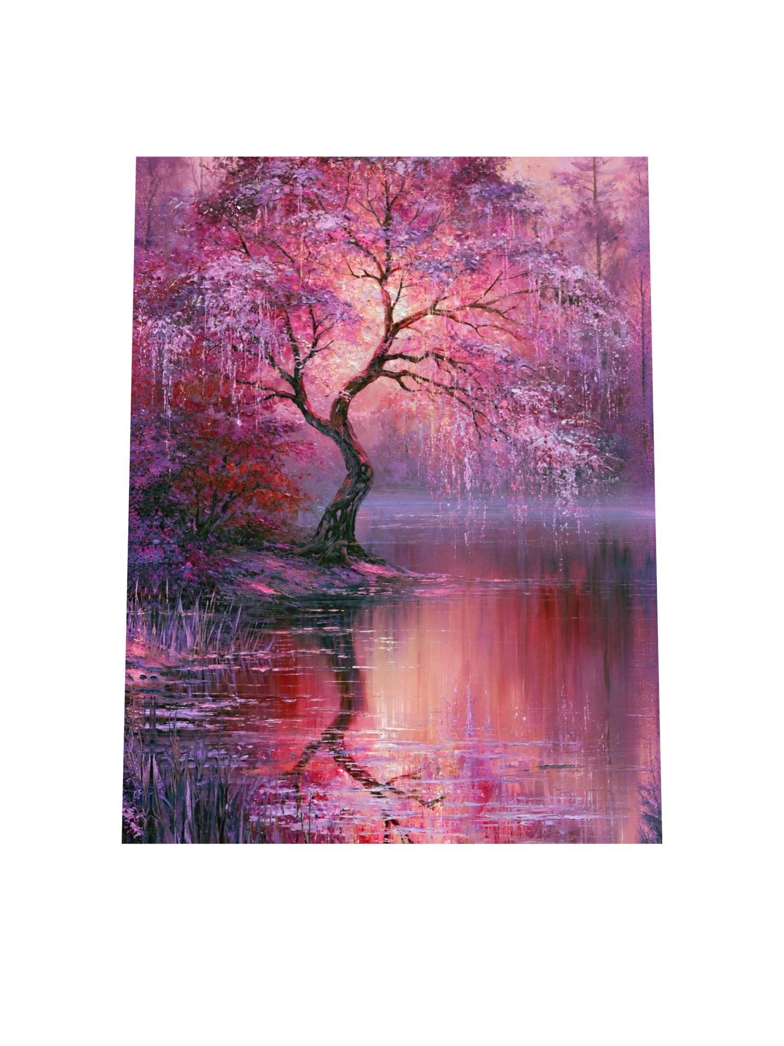 Pink Cherry Blossom Art Print — Whispers Across the Water product image (4)