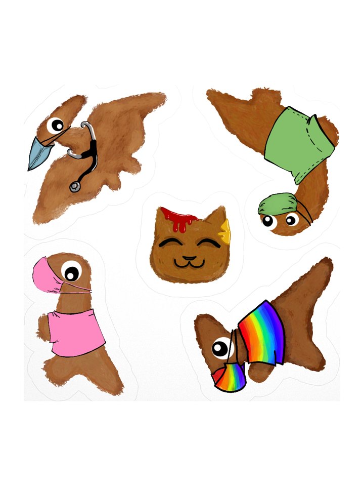 MSF/DWB Fundraising Sticker sheet 2025 - Dino Nuggies, Mostly Googly product image (1)