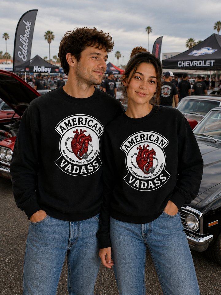"AMERICAN VADASS - Knocked Down "— Crewneck Sweatshirt - Unisex product image (1)