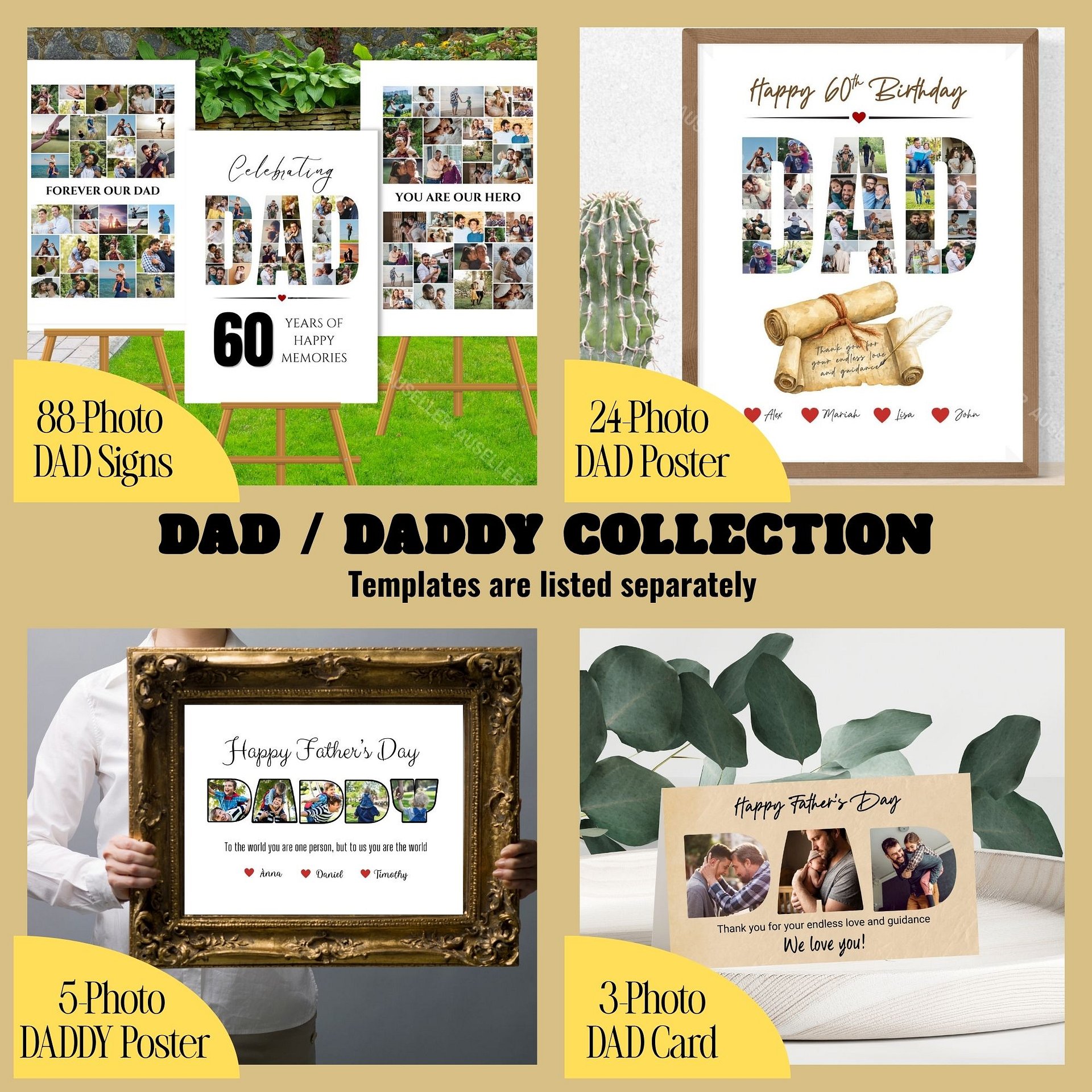 DAD Photo Card, 2 Design Set, Canva Template product image (11)
