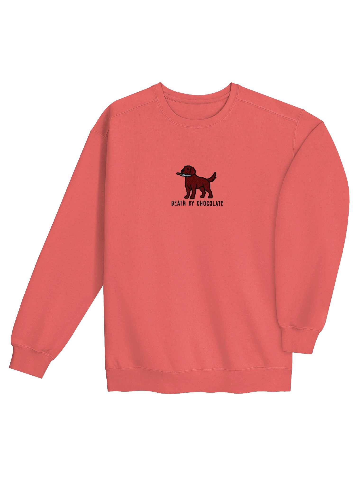 Death By Chocolate Funny Chibi-Style Embroidered Premium Sweatshirt for Chocolate Labrador Owners product image (20)