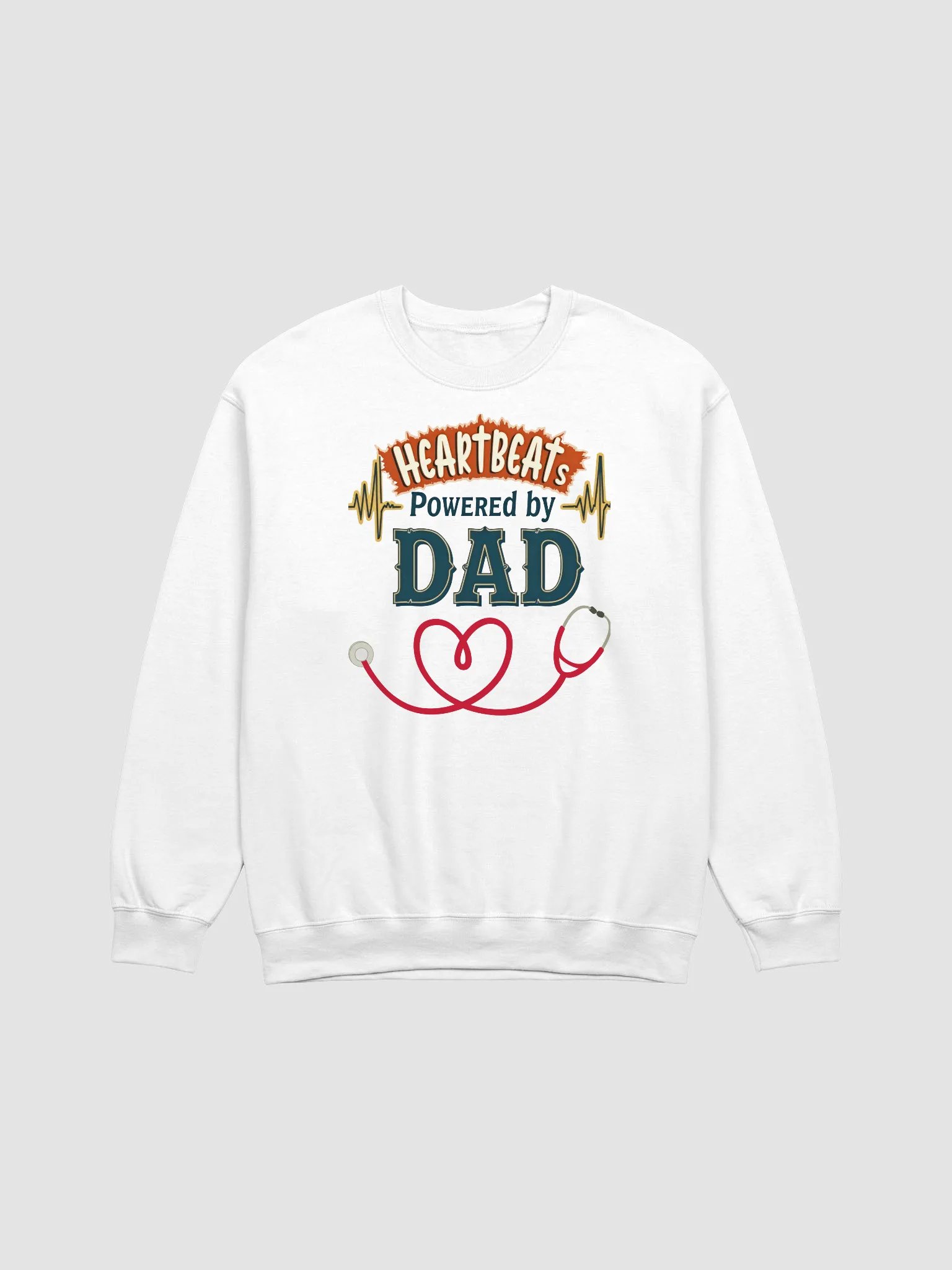 Dad-Powered Heartbeats Crewneck Sweatshirt product image (1)