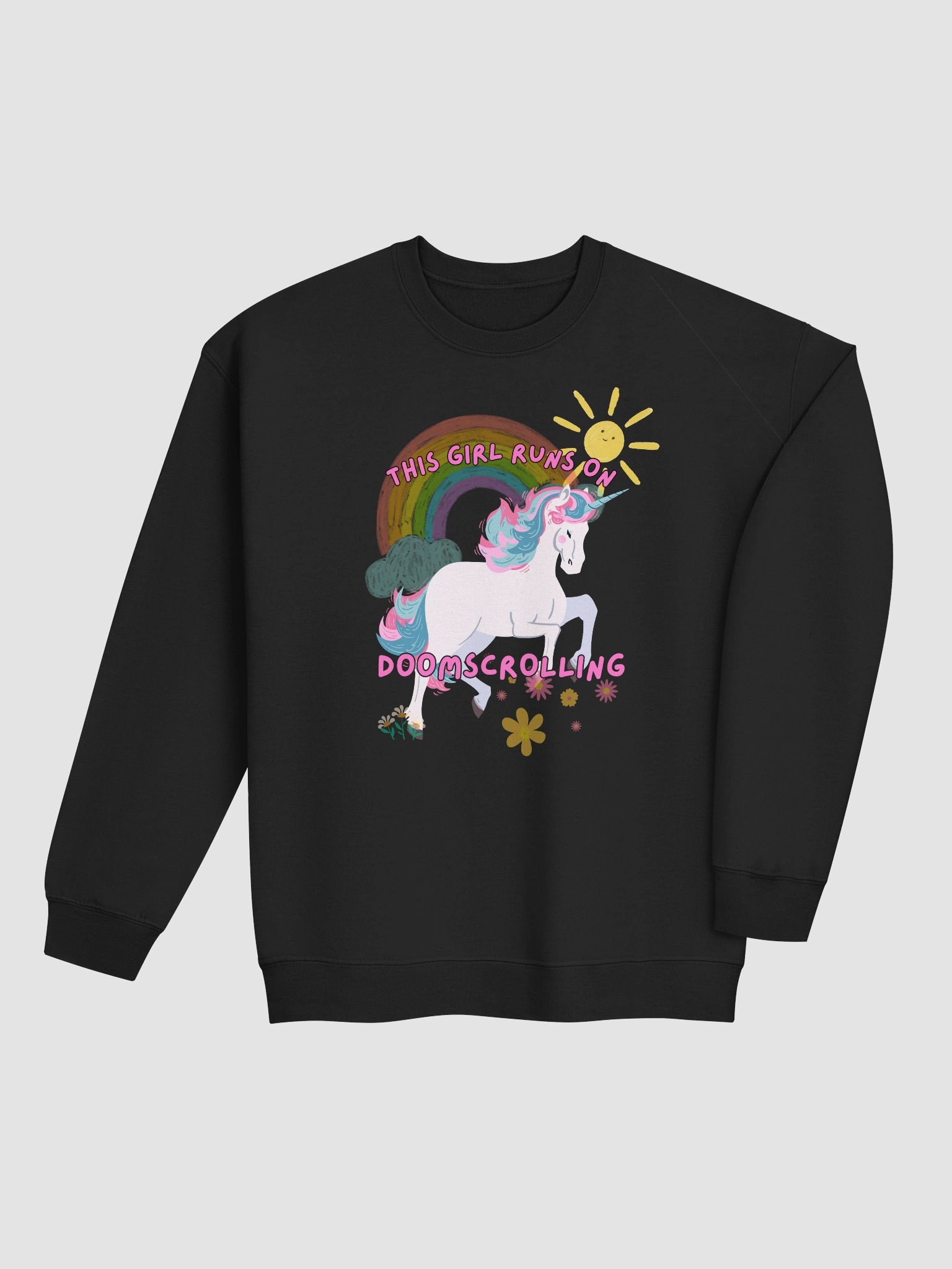 This girl runs on doomscrolling Crewneck product image (4)