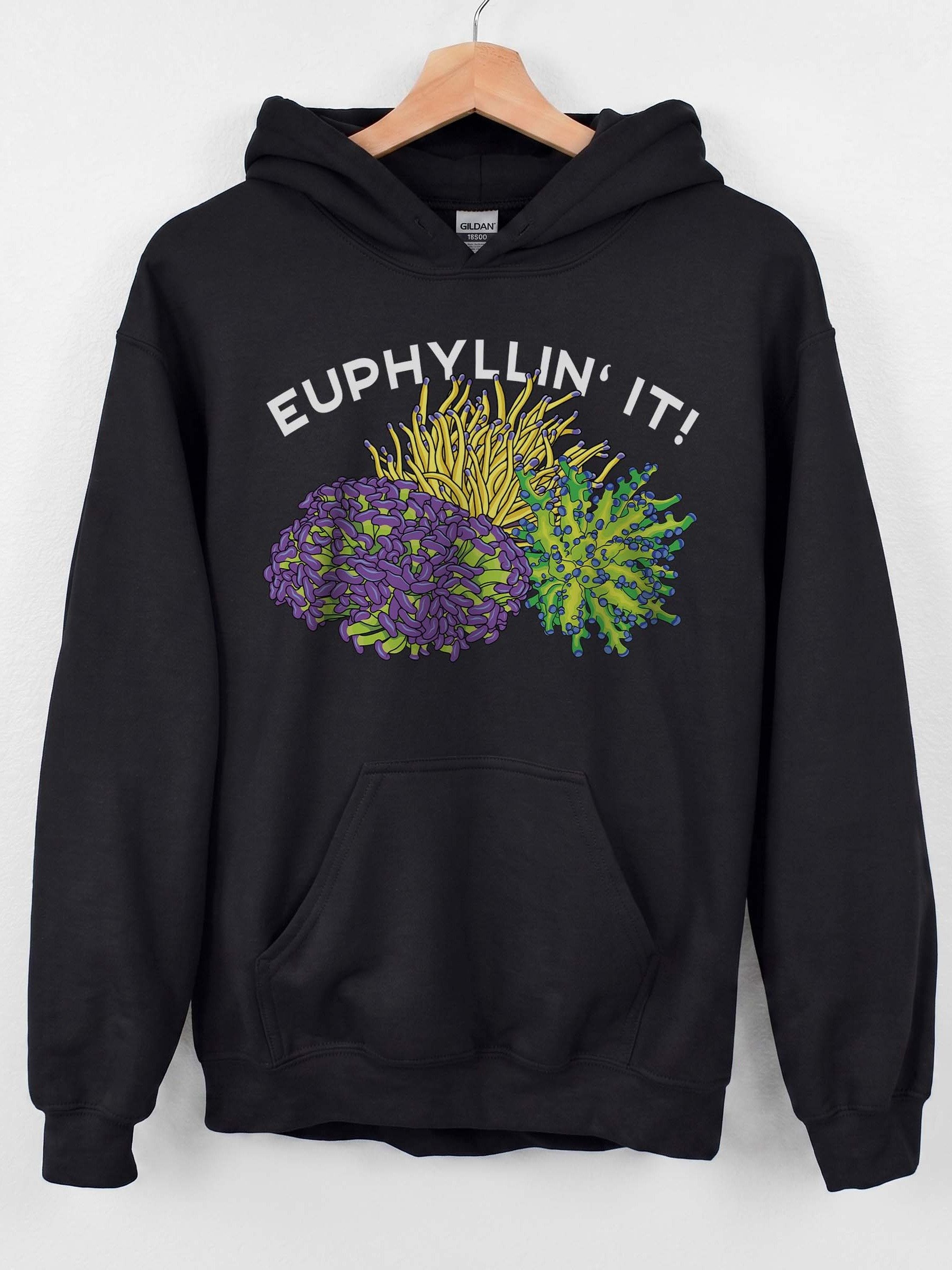 Euphyllin' It! Torch, Hammer, and Frogspawn Corals Hoodie for Reef Aquarium Lovers product image (1)