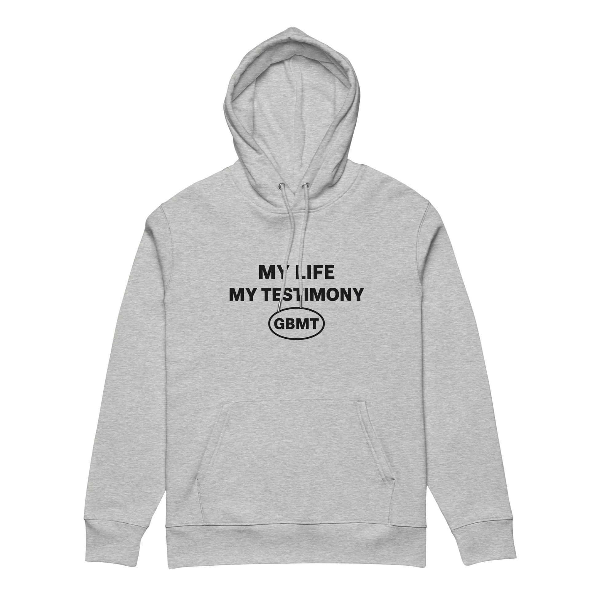 Stanley/Stella Unisex Essential Organic Hoodie – My Life My Testimony( Heather Grey) product image (5)