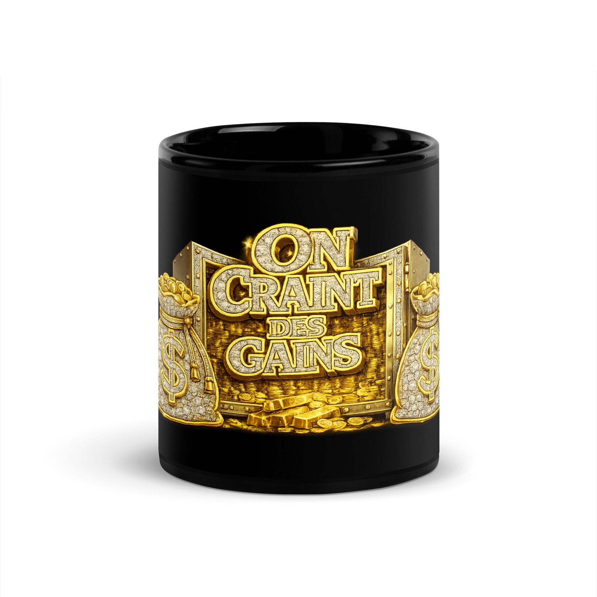 Mug noir « On craint des gains » product image (1)