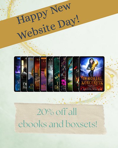 I have once again changed my website to a new home!

The good news for you? I want to celebrate!

For the next week or so, I'...