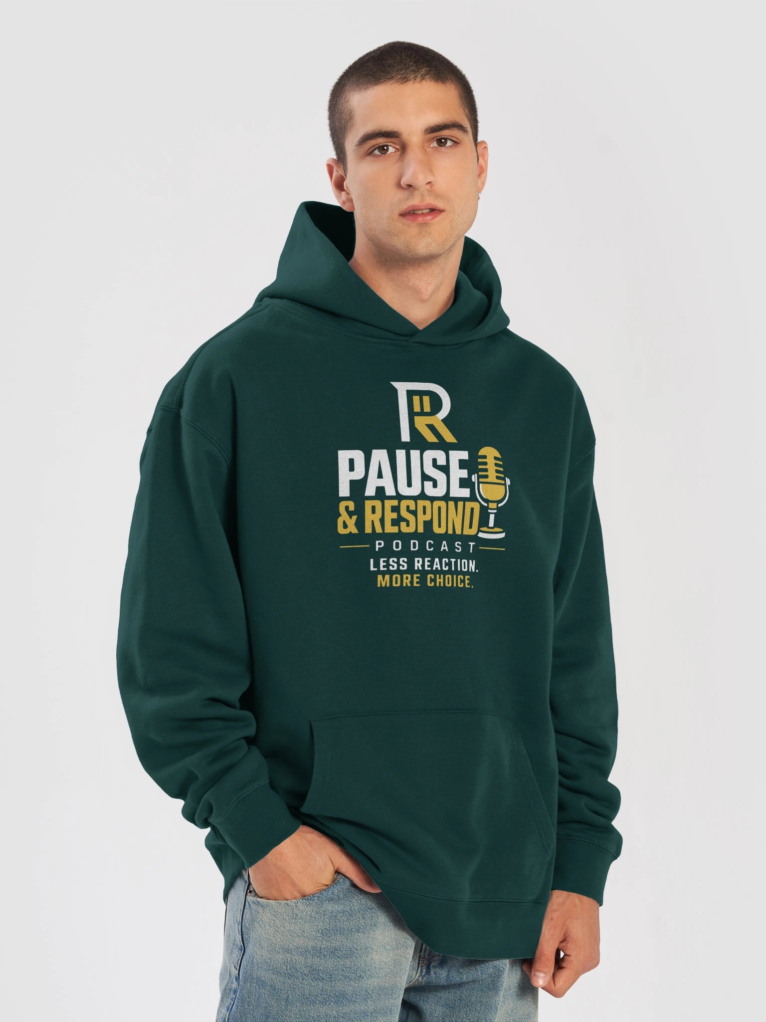 Pause & Respond Signature Podcast Hoodie- Pine Green product image (4)