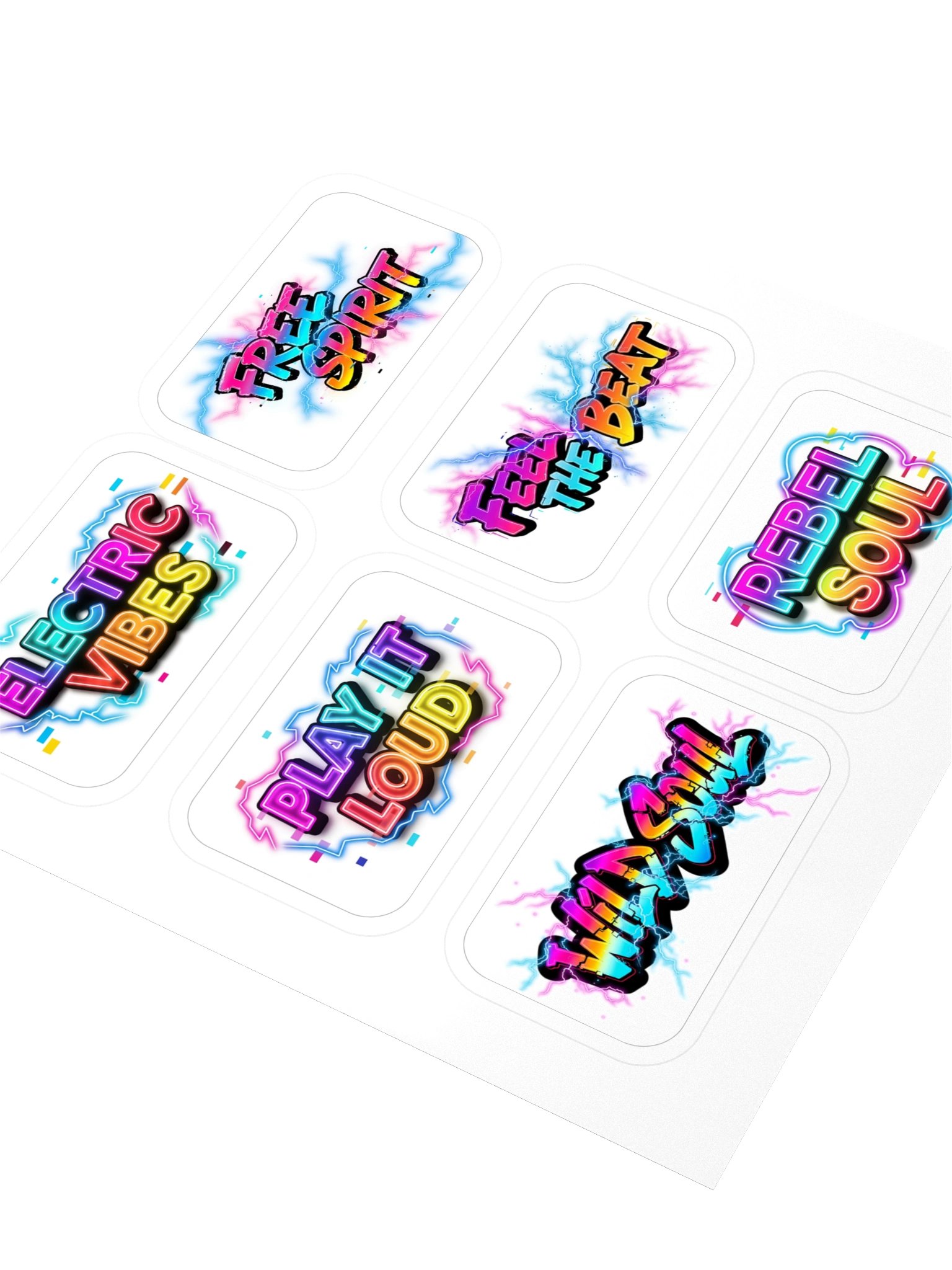 Electric Vibes Neon Quote Sticker Set product image (3)