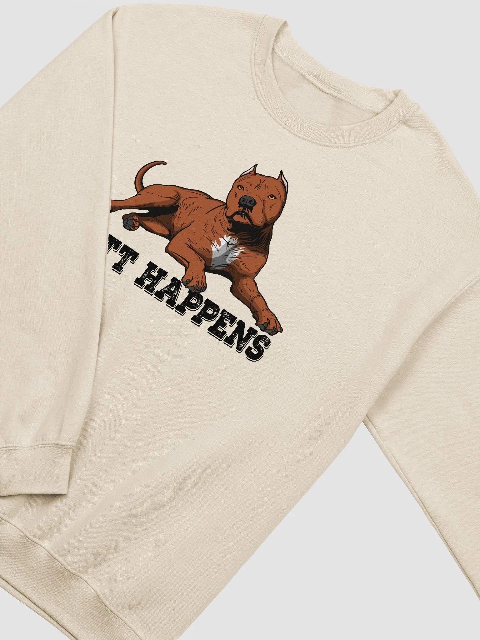 Pitt Happens Sweatshirt of a Pitbull Terrier (Cropped Ears - Red) | Funny Shirt for Pitbull, Bully, and Staffordshire Terrier Paw-rents product image (4)