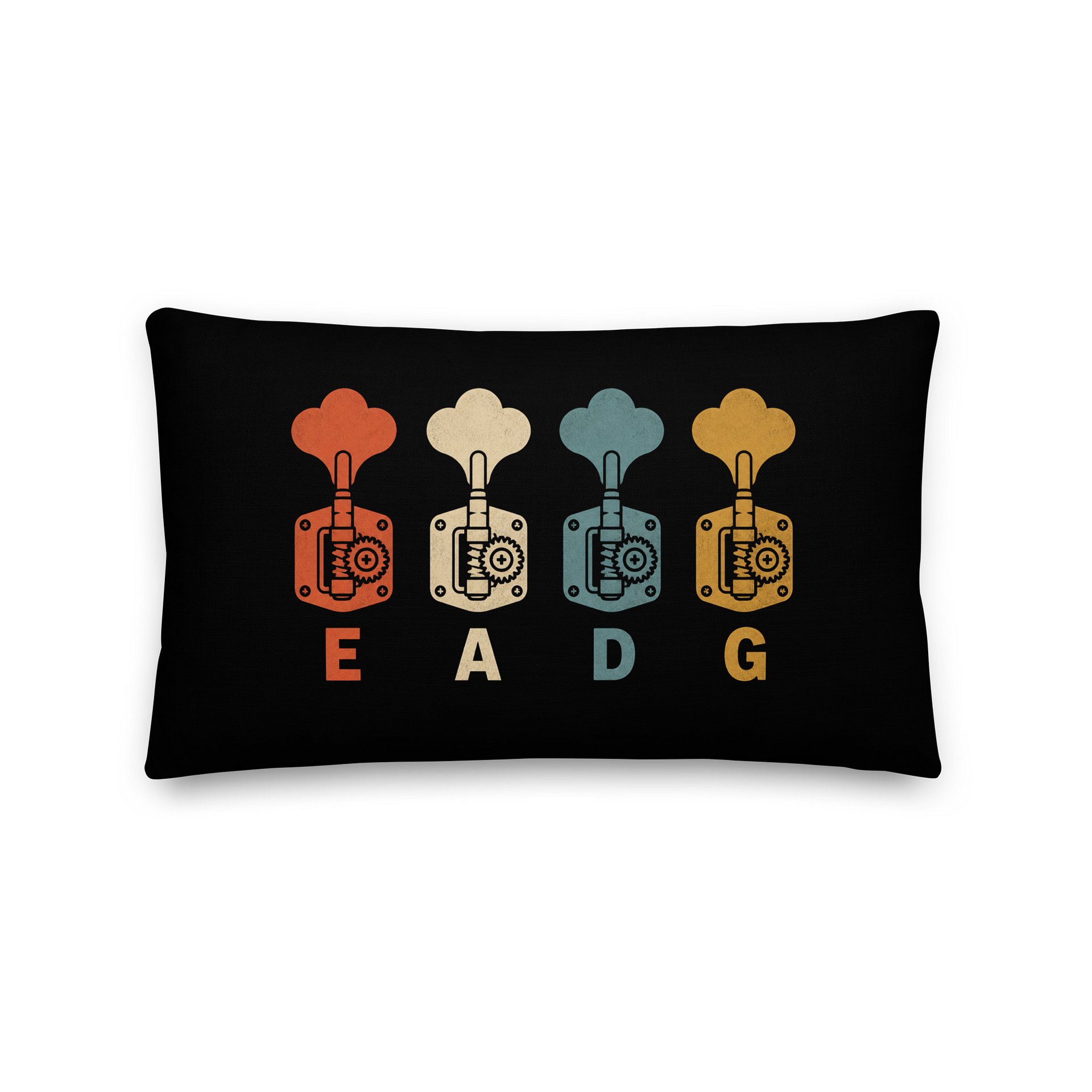 Vintage Bass Tuning Pegs Lumbar Pillow - EADG Retro Design product image (1)