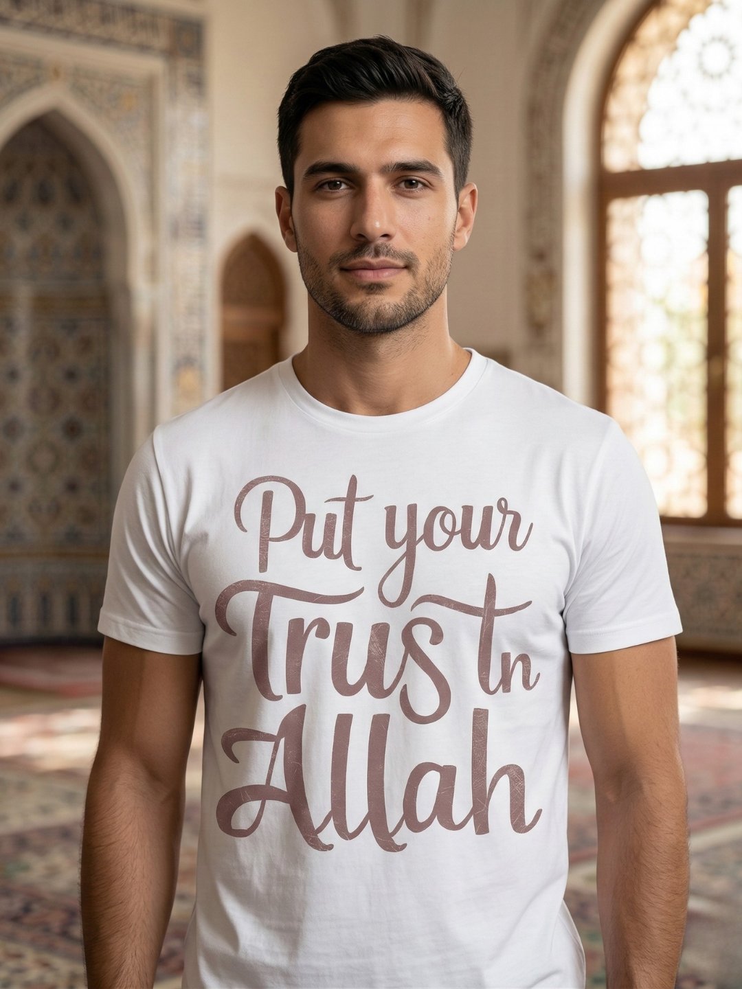 Put Your Trust in Allah T-Shirt | Tawakkul Islamic Reminder Tee | Quran 65:3 Faith Apparel product image (1)