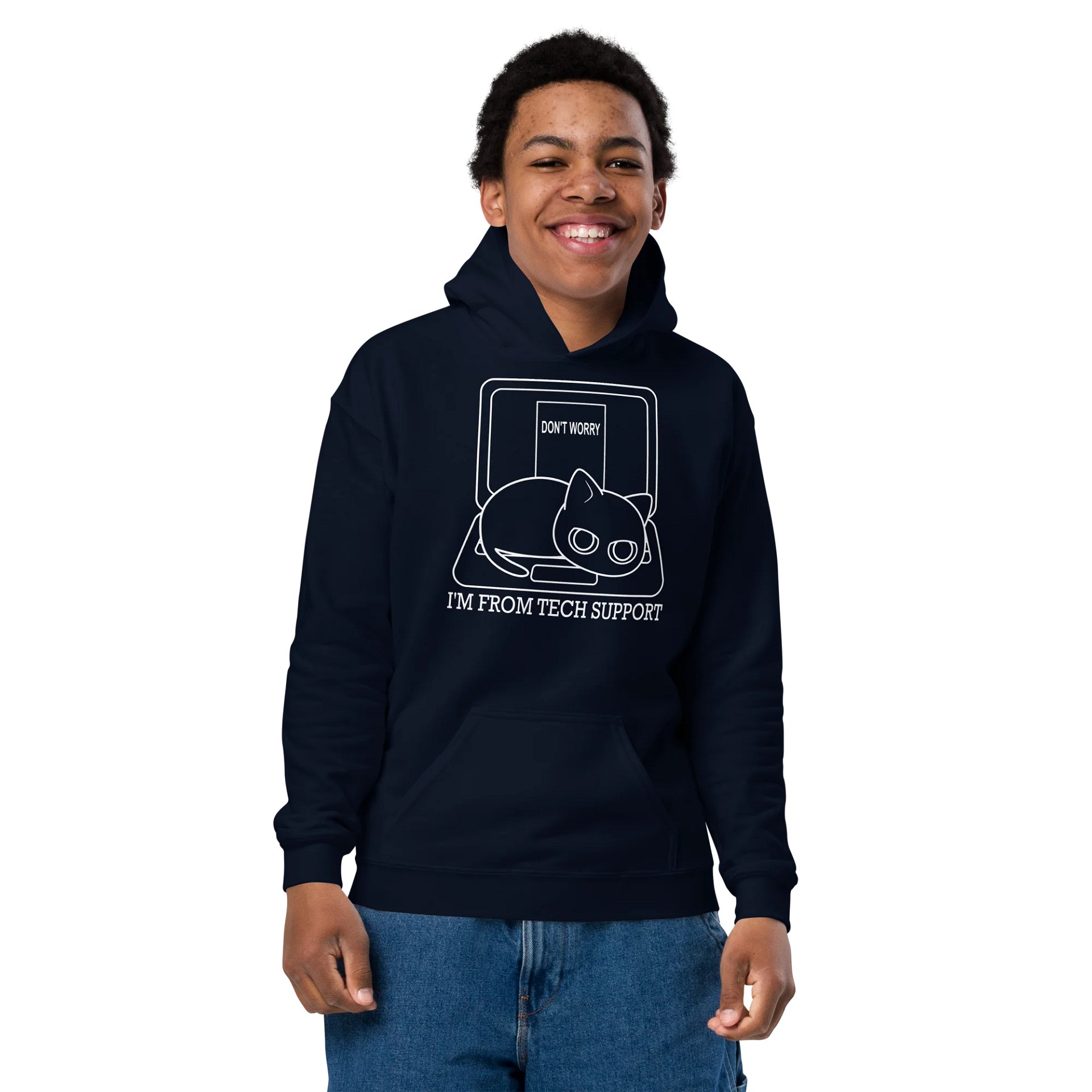 Cat on Laptop - Unisex Youth Hoodie product image (7)