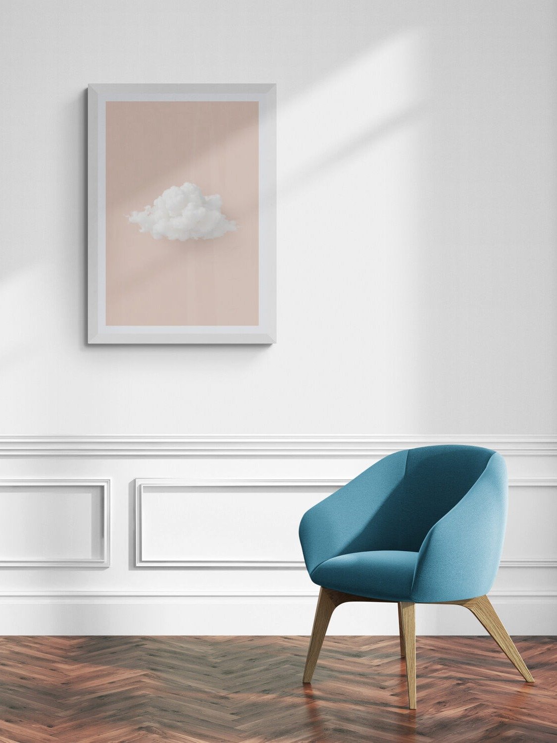 Fluffy Cloud on Peach Background product image (1)