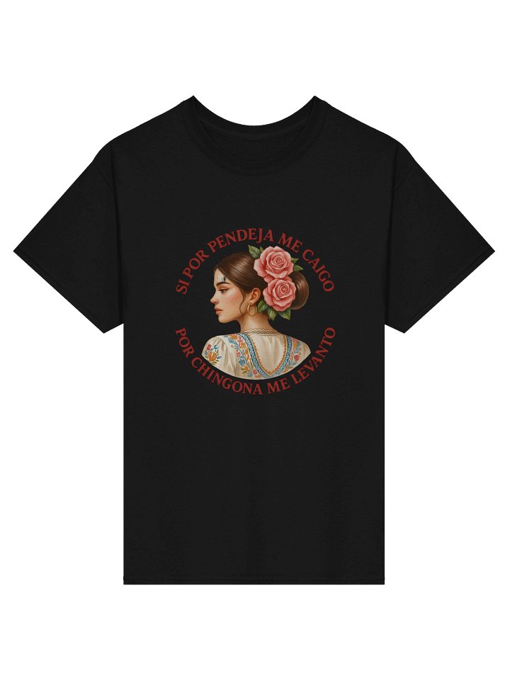 Chingona Rose Embroidered Tee product image (1)