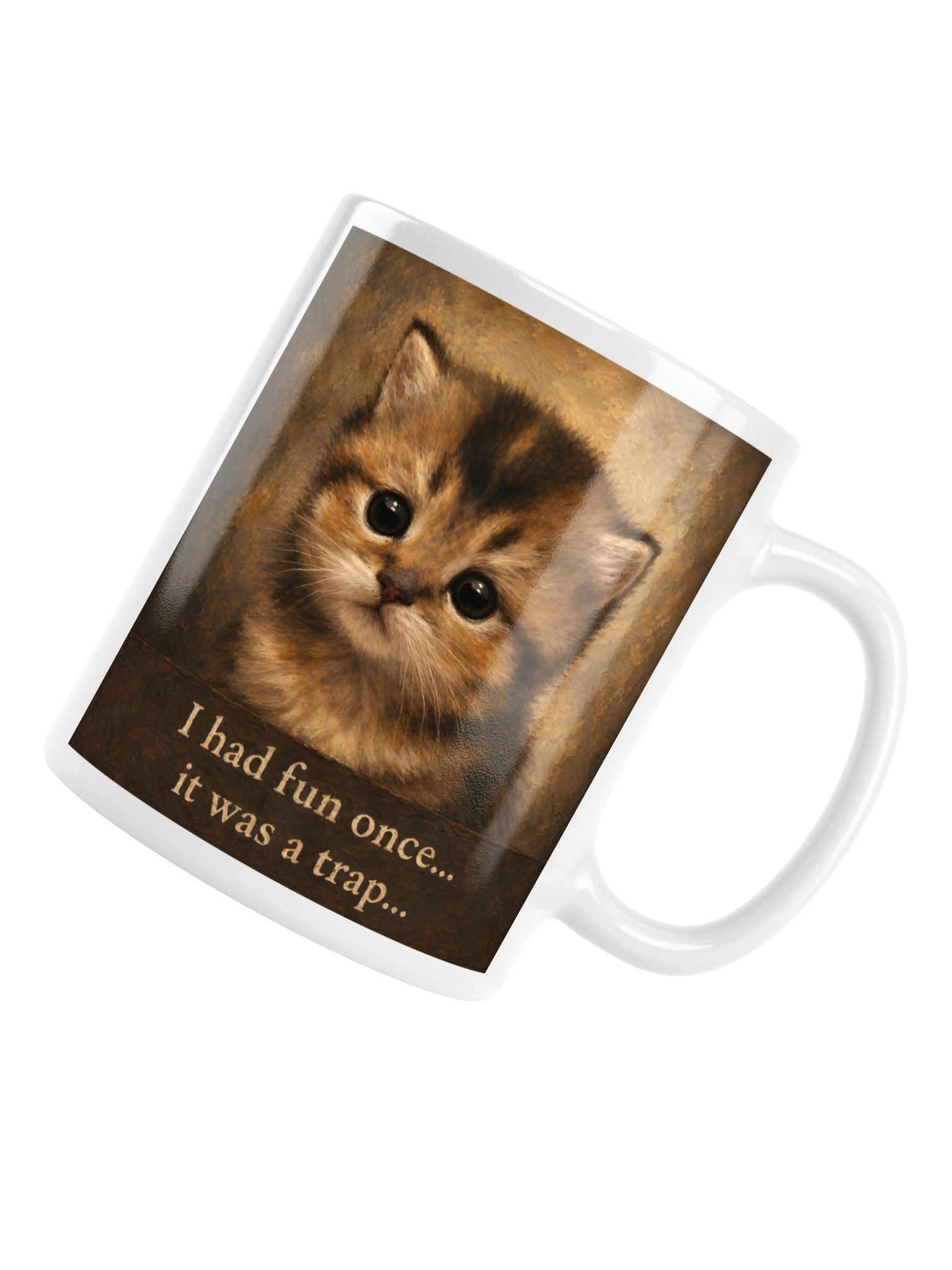 I Had Fun Once Mug | Sarcastic Cat Coffee Cup | Funny Vintage Kitten Mug product image (4)