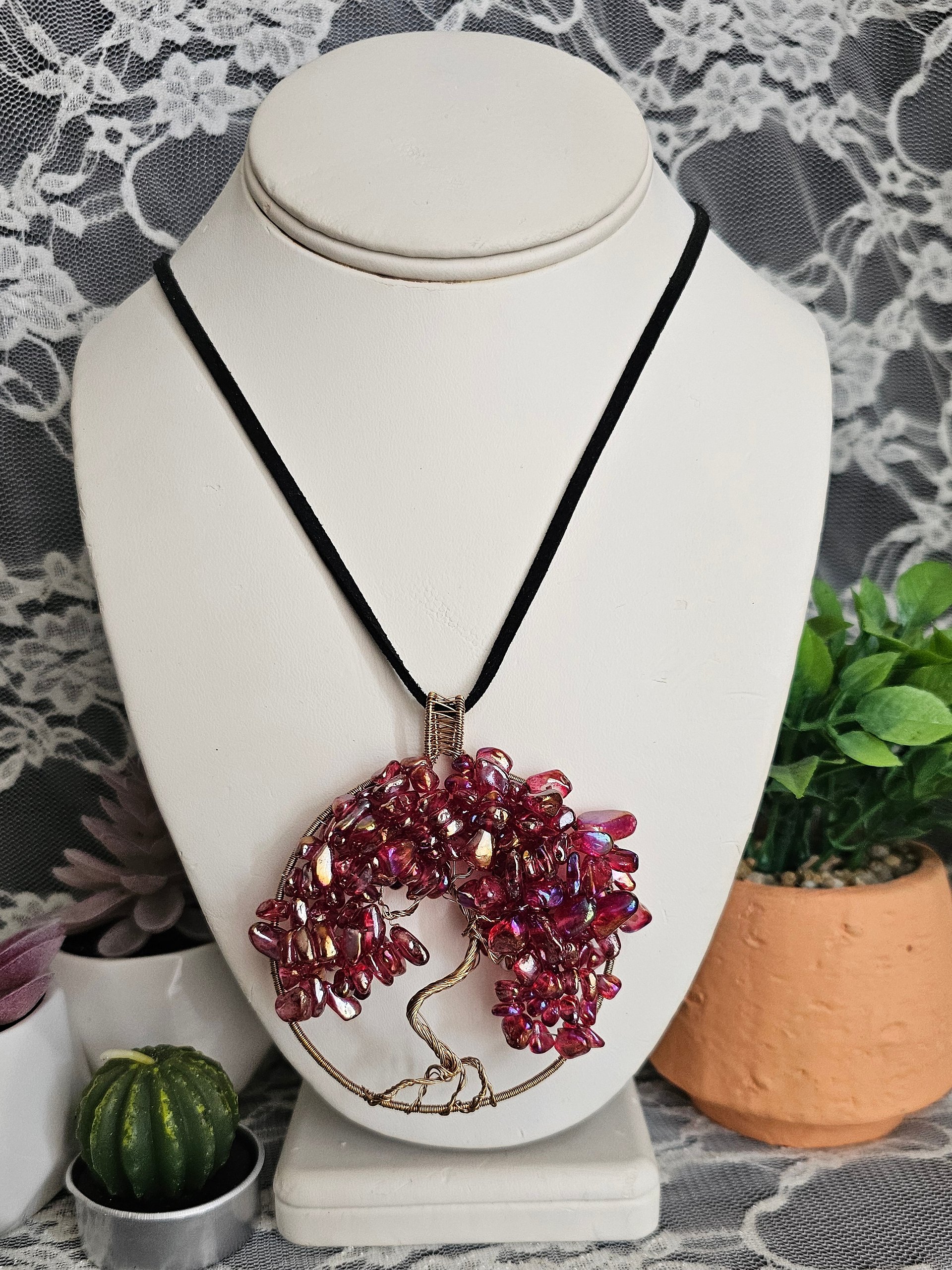 Quartz/Glass Tree of Life Pendants product image (1)