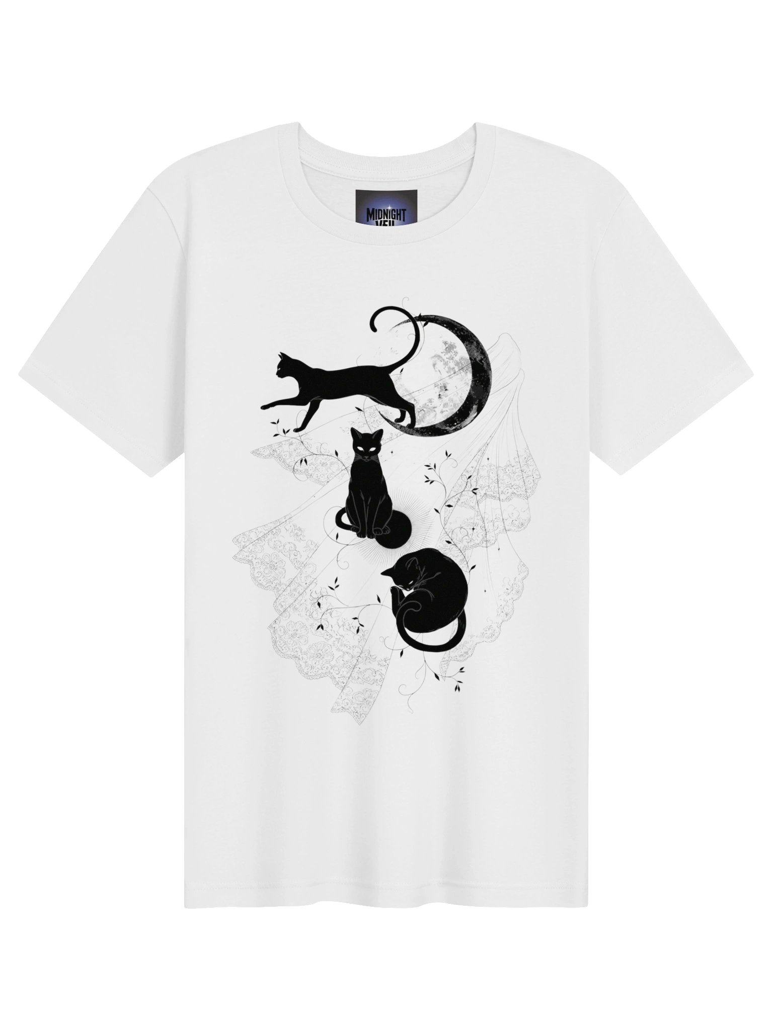 Midnight Veil Moonlit Cats T-Shirt product image (5)