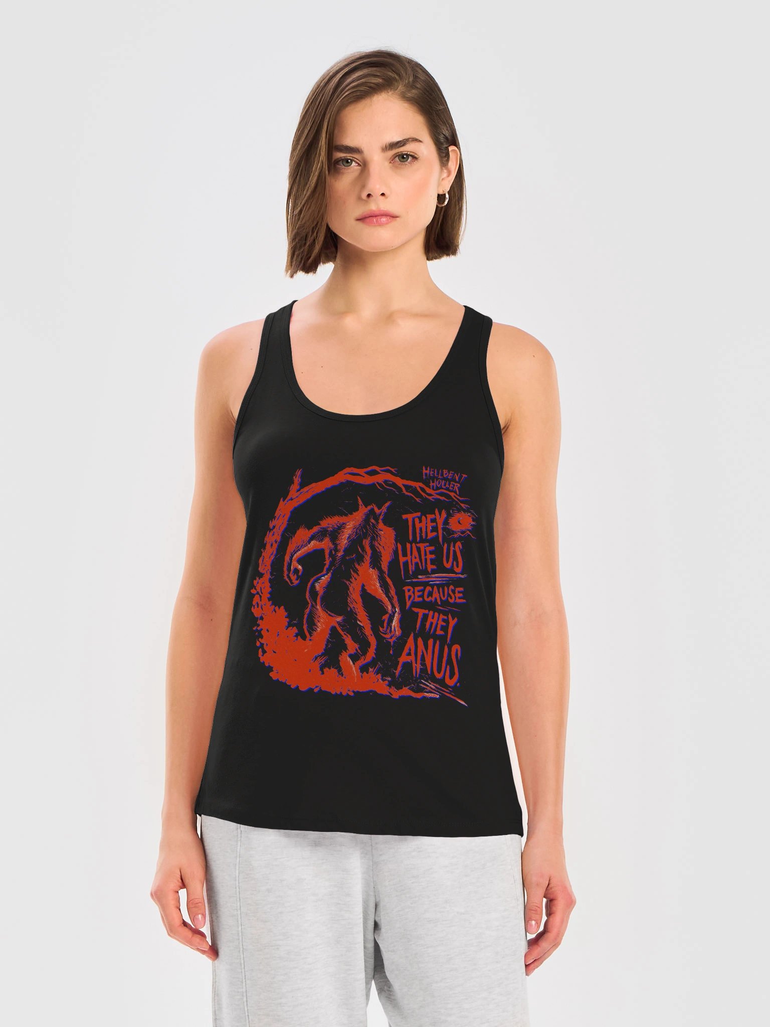 Hate Us Werewolf Ladies Racerback Tank product image (3)