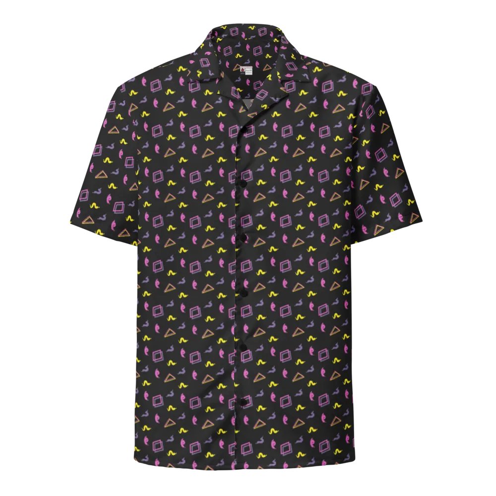 Oh Worm black pattern button down shirt product image (2)