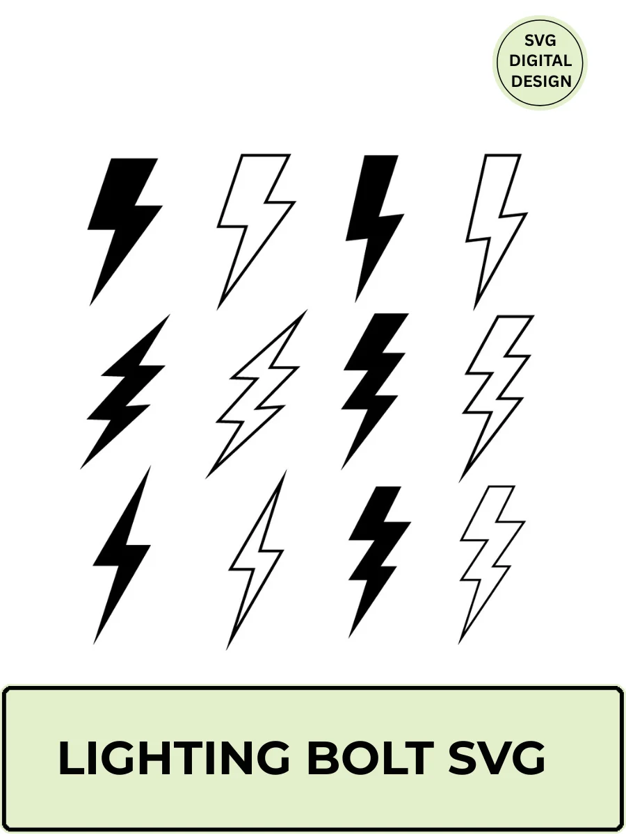 Lightning Bolt SVG Bundle Lightning Bolt Cut Files Instant Digital Download product image (2)