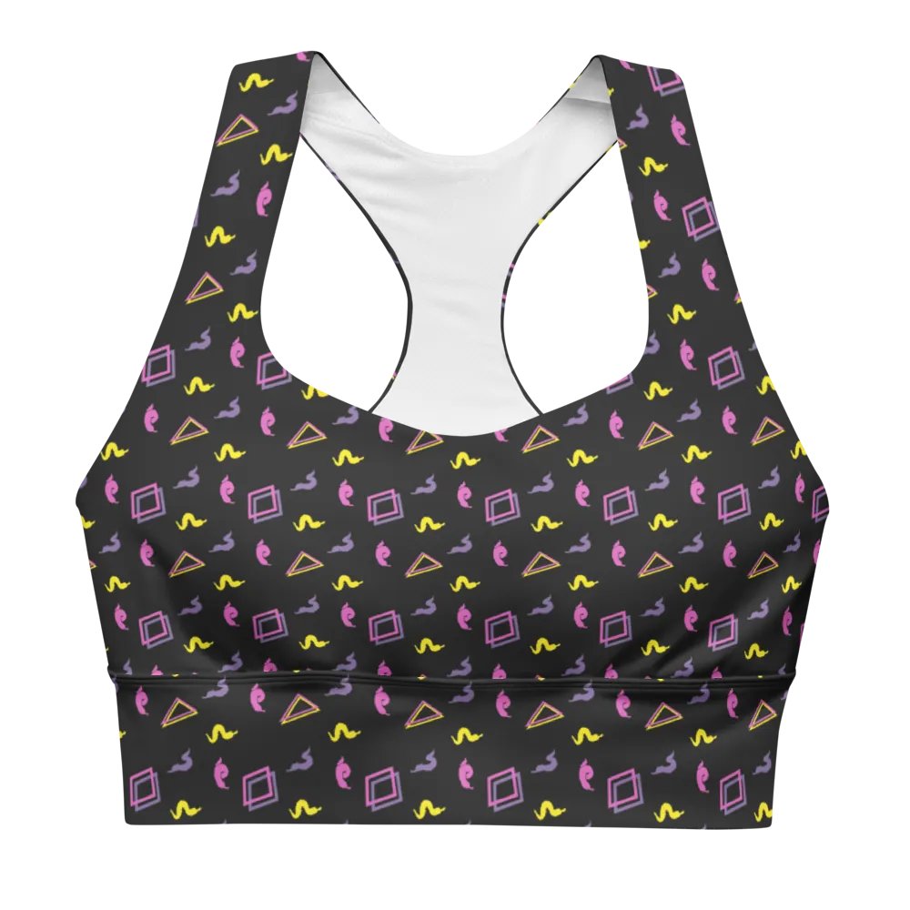 Oh worm black pattern sports bra product image (3)