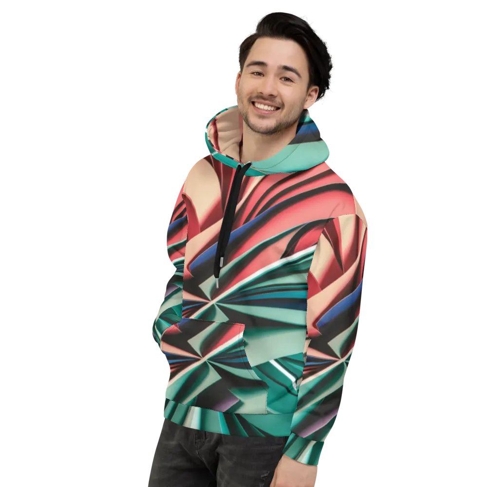 Recycled Unisex Hoodie with Vibrant Abstract Geometric Print - Relaxed Fit product image (11)