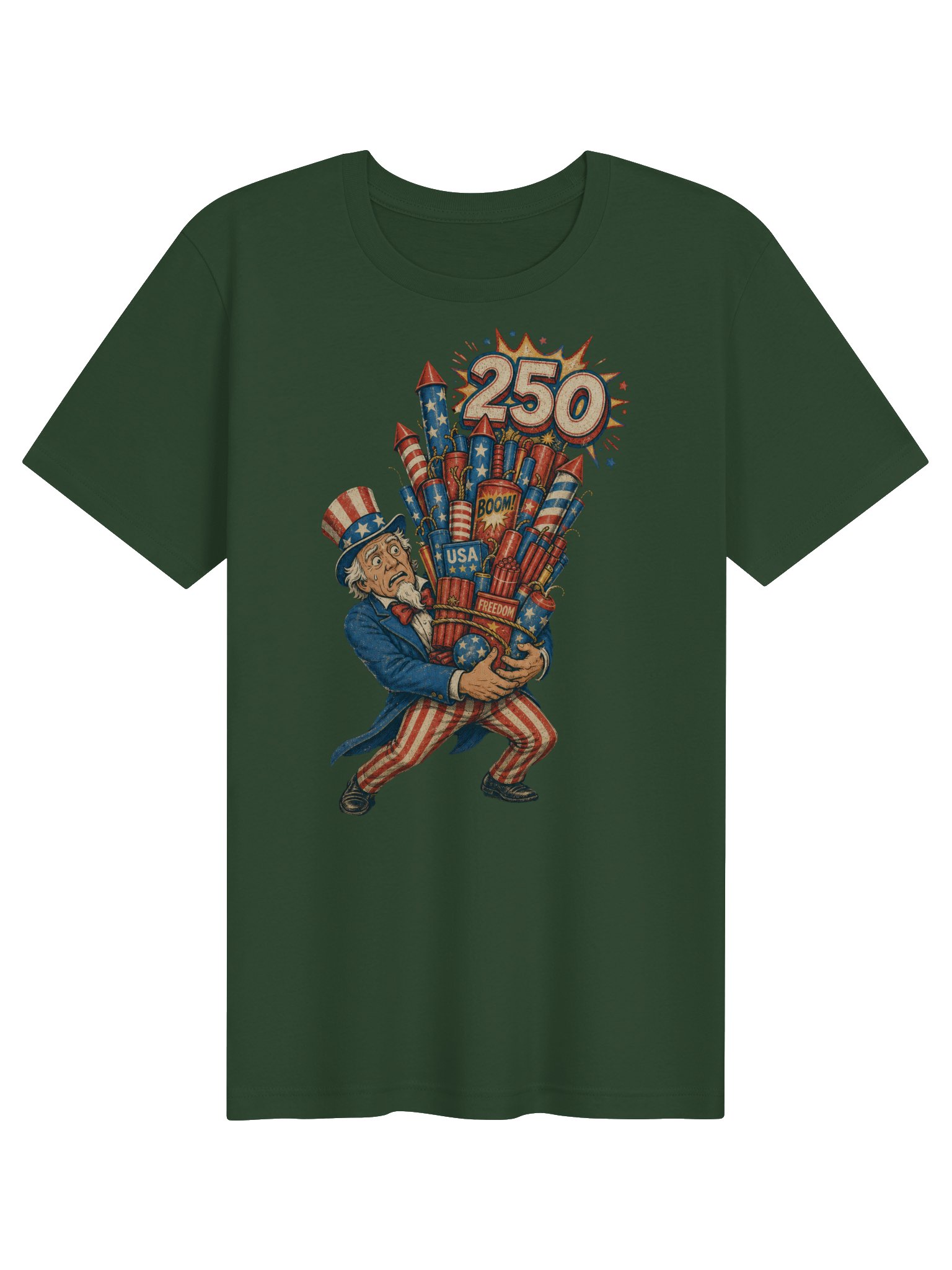 Uncle Sam USA 250 Fireworks Tee | USA T-Shirt product image (21)