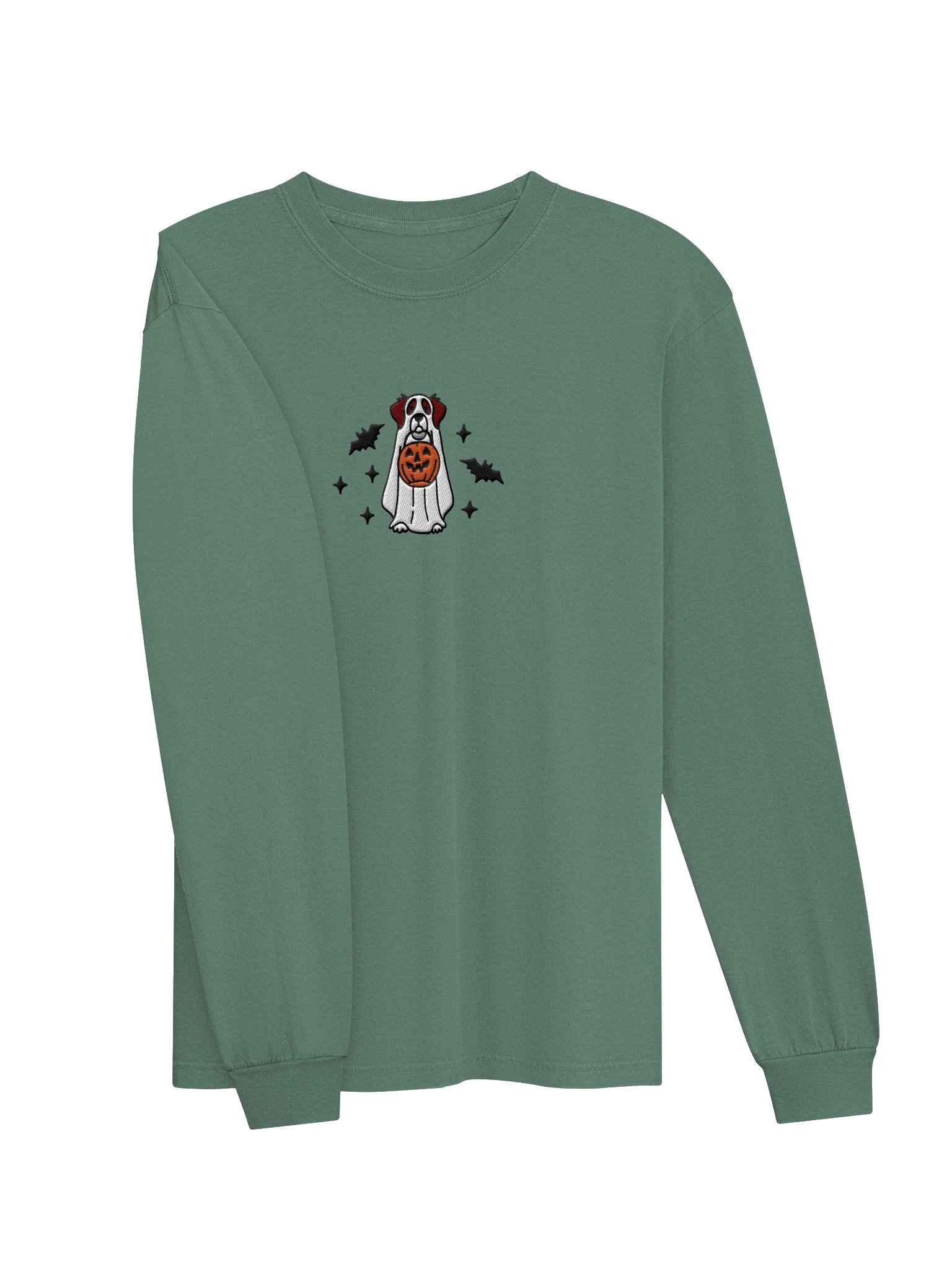 Halloween Brittany Spaniel(Liver & White) Embroidered Long-sleeved T-Shirt product image (6)